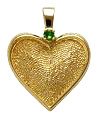 Gold Heart with Stone